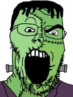 clothes cut frankenstein green_skin hair halloween merge open_mouth soyjak stitch stubble suit thick_eyebrows variant:cobson variant:feraljak variant:gapejak variant:markiplier_soyjak white_eyes wrinkles // 580x773 // 37.4KB