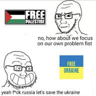 calarts concerned country flag frown glasses grin meme palestine russo_ukrainian_war smile so_true soyjak stubble text ukraine variant:classic_soyjak // 750x749 // 205.8KB