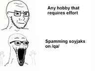 4chan anti_soyjak arm concerned frown glasses hand hands_up open_mouth qa_(4chan) soyjak stubble text variant:classic_soyjak variant:wewjak // 640x479 // 102.5KB