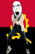 angola angry animated country dance flag full_body gangnam_style gear glasses irl knife machete open_mouth soyjak stubble variant:cobson // 300x460 // 499.6KB
