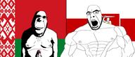 2soyjaks belarus buff country flag glasses nsfw ominous open_mouth penis soyjak stubble subvariant:hornyson variant:cobson // 3034x1301 // 702.7KB