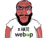 angry arm beard closed_mouth clothes frown glasses heart i_hate punisher_face red_skin soyjak tattoo text tshirt variant:science_lover webp windows // 1015x854 // 436.0KB