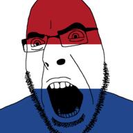 angry country flag glasses netherlands open_mouth soyjak stubble variant:cobson // 721x720 // 10.2KB