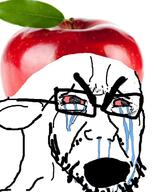 angry apple bloodshot_eyes clothes crying ear food fruit fruitjak glasses hat open_mouth soyjak stubble variant:cryboy_soyjak // 932x1120 // 562.9KB