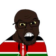 black_skin clothes country flag glasses kenya open_mouth small_eyes soyjak stubble variant:feraljak // 1500x1500 // 36.6KB
