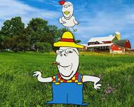 2soyjaks animal animated chicken clothes farm farmer hat irl_background music suspenders variant:wholesome_soyjak webm // 1000x799, 204.1s // 4.4MB