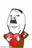 adolf_hitler animated arm brown_hair closed_mouth hair hand heart holding_object iron_cross mustache nazism poyopoyo smile soyjak stubble subvariant:wholesome_soyjak swastika variant:gapejak // 265x400 // 304.8KB