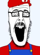 buck_teeth clothes glasses hat mario mustache open_mouth soyjak stretched_mouth stubble variant:beastjak video_game // 878x1200 // 61.9KB