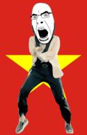 angry animated country dance flag gangnam_style glasses open_mouth soyjak stubble variant:cobson vietnam // 300x460 // 502.5KB
