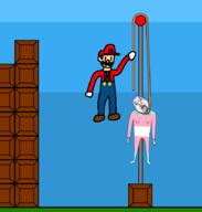 blood bloodshot_eyes clothes crying flag full_body glasses hair hand hanging leg mario mario_hat mustache neovagina nintendo open_mouth purple_hair rope soyjak stubble suicide tongue tranny variant:bernd video_game yellow_teeth // 855x898 // 53.5KB