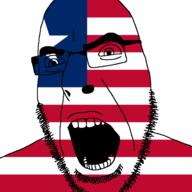 angry country flag glasses liberia open_mouth soyjak stubble variant:cobson // 721x720 // 14.4KB