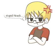 4chan anger_mark angry anime clothes cute glasses hair nate pout subvariant:shoyta variant:gapejak yellow_hair // 442x376 // 16.5KB