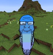 blue_skin calm closed_eyes closed_mouth glasses minecraft music soyjak stretched_chin stubble variant:markiplier_soyjak video video_game // 1032x1080, 223.3s // 15.0MB
