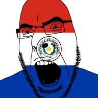 angry country flag glasses open_mouth paraguay soyjak spanish_text star stubble variant:cobson // 721x720 // 48.3KB