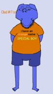 anti_froot arm blue_skin closed_mouth clothes comic_sans discord fat froot full_body glasses namefags smile soyjak special_boy stubble text variant:gapejak // 580x1020 // 24.4KB