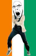 angry animated country dance flag full_body gangnam_style glasses irl ivory_coast open_mouth soyjak stubble variant:cobson // 300x460 // 507.2KB