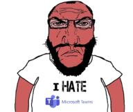balding beard closed_mouth clothes glasses hair i_hate microsoft punisher_face red_skin soyjak subvariant:science_lover text tshirt variant:markiplier_soyjak // 1015x854 // 404.4KB