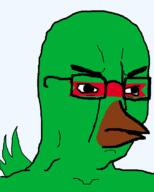 angry beak bird closed_mouth glasses green soyjak variant:chudjak // 1080x1348 // 46.7KB