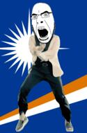 angry animated country dance flag full_body gangnam_style glasses irl marshall_islands open_mouth soyjak star stubble variant:cobson // 300x460 // 505.2KB
