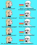 5soyjaks closed_mouth crying flag flag:pansexual_pride_flag glasses lgbt_(4chan) nordic_chad open_mouth pansexual soyjak stubble variant:soyak // 706x850 // 81.3KB