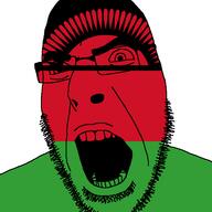 angry country flag flag:malawi glasses malawi open_mouth soyjak stubble variant:cobson // 721x720 // 37.3KB