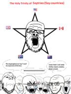 anglo anglosphere angry australia bloodshot_eyes canada comic concerned country crying flag frown glasses multiple_soyjaks mustache new_zealand open_mouth soyjak star stubble text thick_eyebrows trinity united_kingdom united_states variant:a24_slowburn_soyjak variant:classic_soyjak variant:cryboy_soyjak variant:gapejak // 1200x1600 // 343.2KB