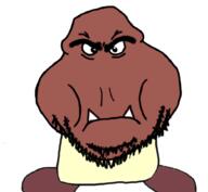 angry artist:joel brown_skin closed_mouth full_body goomba mario no_arms no_nose soyjak stubble subvariant:meximutt_front teeth thick_eyebrows variant:meximutt video_game // 918x845 // 165.3KB