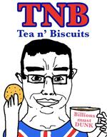 biscuit british cookie digestive flag:united_kingdom front_facing glasses hand handholding happy smile tea teacup total_nigger_bombing variant:chudjak // 425x543 // 78.5KB
