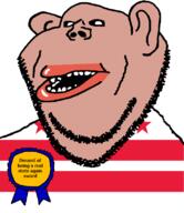 amerimutt award black_sclera brown_skin clothes district_of_columbia dream ear flag flag:district_of_columbia lips mutt open_mouth soyjak state stubble subvariant:impish_amerimutt text united_states variant:impish_soyak_ears // 685x793 // 29.5KB
