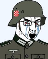 angry bloodshot_eyes clothes croatia crying helmet open_mouth soldier swastika uniform variant:chudjak // 599x740 // 166.7KB