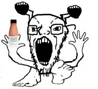 antenna arm bottle distorted foot full_body glasses hand holding_bottle holding_object holding_soylent multiple_mouths open_mouth plastic_bottle pokemon soy soylent soylent_(cacao) soylent_bottle stretched_chin stretched_mouth stubble tagme_character_name variant:soyak white_background white_skin // 972x885 // 64.0KB