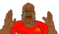 amerimutt angry brown_eyes brown_skin crying fat mcdonalds mucus stubble variant:heelvsjak // 1193x677 // 28.6KB