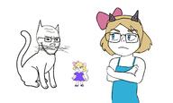 3soyjaks angry animal arm bald blue_eyes buck_teeth cat cat_ear child closed_mouth clothes crossed_arms dress ear female frown full_body furry glasses hair looking_at_each_other mouse mouse_ears red_eyes rodent shoe stubble subvariant:alice subvariant:mouselita subvariant:soylita tail variant:gapejak variant:soyak whisker yellow_hair // 1666x1000 // 360.0KB