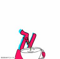animated closed_mouth cup drinking drinking_straw hand holding_object japanese_text logo nitro poyopoyo soyjak subvariant:impdrink text variant:impish_soyak_ears zoomzoom // 400x391 // 832.1KB