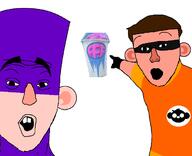 2soyjaks arm badge brain_freeze cartoon drink ear fanboy_and_chum_chum glasses glove hand looking_at_you mask nickelodeon open_mouth pointing shaved soyjak variant:two_pointing_soyjaks // 680x552 // 41.8KB