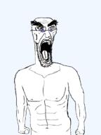 angry arm eyebrows gem glasses hand lips muscles nipple nose rage screaming stubble teeth tongue torso variant:unknown yelling // 571x762 // 73.4KB