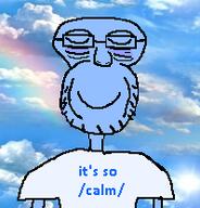 arm calm closed_mouth glasses rainbow sky soyjak stubble variant:unknown // 199x208 // 48.7KB