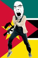 ak-47 angry animated bayonet book country dance flag full_body gangnam_style glasses gun irl mattock mozambique open_mouth soyjak star stubble variant:cobson // 300x460 // 505.9KB