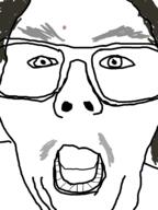 acne angry brown_hair chin derricksleeps eyebrows facial_hair glasses grey_eyebrows grey_mustache open_mouth teeth traced // 2320x3088 // 103.3KB