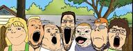 angry balding brown_hair cap cartoon closed_mouth clothes female femjak glasses hair hank_hill hat king_of_the_hill multiple_soyjaks open_mouth smile soyjak stubble subvariant:soylita variant:a24_slowburn_soyjak variant:et variant:gapejak variant:markiplier_soyjak variant:tony_soprano_soyjak wrinkles yellow_hair // 3291x1270 // 827.0KB