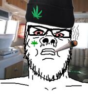 angry beanie bloodshot_eyes closed_mouth clothes dude_weed glasses hat mustache smoking soyjak stubble variant:a24_slowburn_soyjak weed // 462x491 // 194.5KB