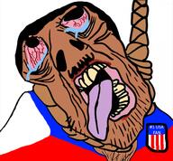 america_first american_flag amerimutt badge bloodshot_eyes brown_skin clothes country crying filipino flag hair hanging hat open_mouth philippines rope soyjak star stubble subvariant:brunetto symbol text tongue variant:bernd yellow_teeth // 485x450 // 196.3KB