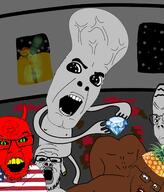 4_eyes alien anus big_brain black_sclera black_skin blood cleft_chin clothes coinslot demon distorted facial_mark fart flag food foodjak forehead_mark frown fruit full_body gem glasses green_eyes grey_skin hat holding_gem holding_object horn mark_of_the_beast multiple_soyjaks mustache nipple oh_my_god_she_is_so_attractive open_mouth penis pentagram pentagram_forehead_mark pineapple poop prostration push_pin redraw satan scared sex slit_pupils smile sneed soyjak spaceship star stubble subvariant:rand subvariant:wholesome_soyjak united_states variant:a24_slowburn_soyjak variant:chudjak variant:cobson variant:feraljak variant:gapejak variant:impish_soyak_ears variant:soyak window yellow_skin yellow_teeth // 1449x1697 // 623.3KB