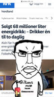 angry arm battery closed_mouth drink ear energy_drink glasses hair hand holding_ millions_must_die soyjak subvariant:chudjak_front text variant:chudjak // 750x1334 // 513.9KB