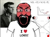 angry arm beard clothes glasses i_love logic ludwig_wittgenstein open_mouth philosophy physics red_face soyjak square_of_opposition subvariant:science_lover text tshirt variant:markiplier_soyjak venn_diagram // 957x705 // 382.9KB