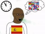 breath clock country flag glasses open_mouth rent_free south_america soyjak spain stubble thought_bubble variant:soyak // 320x240 // 141.0KB