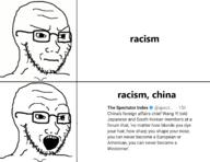 2soyjaks angry china closed concerned glasses japan korea mouth open_mouth place_japan racism stubble text twitter twitter_checkmark variant:soyak // 1400x1080 // 80.6KB