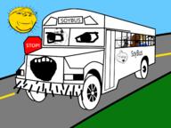 ashbie ashbie_moon autism back_to_school background bus crying driver driving grass happy_merchant its_over mask meta:low_resolution multiple_soyjaks objectsoy onion road school school_bus soybooru soybus stop_sign text tranny variant:alicia variant:bernd variant:chudjak variant:gapejak variant:soyak variant:wojak vehicle withered wrinkles // 600x450 // 97.3KB