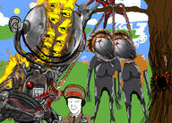 atomic_heart closed_eyes closed_mouth clothes cloud communism cyrillic_text drawn_background glasses hammer_and_sickle hanging hat headphones inhuman kgb lynching military_cap multiple_soyjaks open_mouth robot rope russia sci-fi skeleton smile soyjak stubble text tree uniform variant:bernd variant:cobson variant:feraljak variant:gapejak variant:kuzjak variant:soyak video_game // 2100x1500 // 1.0MB