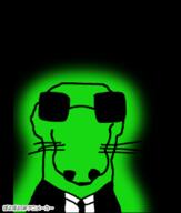 animal animated byonbyon clothes dog glasses glowie green green_skin necktie poyopoyo snout soyjak suit sunglasses variant:dogjak whisker // 339x400 // 464.8KB